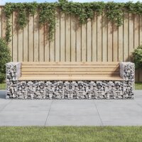 vidaXL Gartenbank aus Gabionen 244x71x65,5 cm Massivholz...