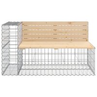 vidaXL Gartenbank aus Gabionen 244x71x65,5 cm Massivholz Kiefer