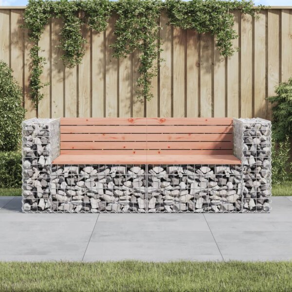 vidaXL Gartenbank aus Gabionen 184x71x65,5 cm Massivholz Douglasie