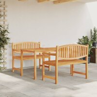 vidaXL 3-tlg. Garten-Essgruppe Massivholz Teak