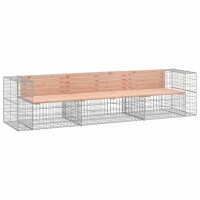 vidaXL Gartenbank aus Gabionen 287x71x65,5 cm Massivholz...