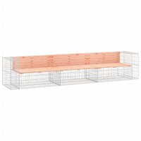 vidaXL Gartenbank aus Gabionen 347x71x65,5 cm Massivholz...