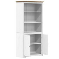 vidaXL B&uuml;cherregal BODO Wei&szlig; und Braun 80x40x172 cm Massivholz Kiefer