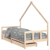 vidaXL Kinderbett mit Schubladen 90x190 cm Massivholz Kiefer