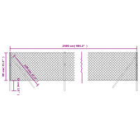 vidaXL Maschendrahtzaun Anthrazit 0,8x25 m