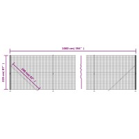 vidaXL Maschendrahtzaun mit Bodenflansch Gr&uuml;n 2,2x10 m