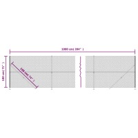 vidaXL Maschendrahtzaun mit Bodenflansch Silbern 1,8x10 m