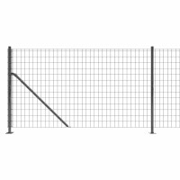 vidaXL Maschendrahtzaun mit Bodenflansch Anthrazit 1x25 m