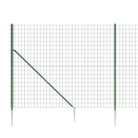 vidaXL Maschendrahtzaun mit Bodenh&uuml;lsen Gr&uuml;n 2x25 m