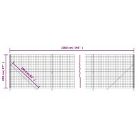 vidaXL Maschendrahtzaun mit Bodenflansch Anthrazit 2,2x10 m