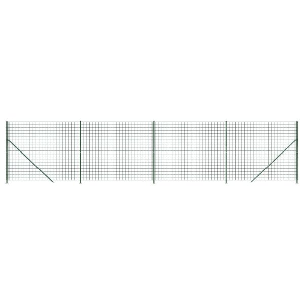 vidaXL Maschendrahtzaun mit Bodenflansch Gr&uuml;n 1,6x10 m