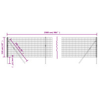 vidaXL Maschendrahtzaun Anthrazit 1,1x25 m Verzinkter Stahl