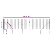 vidaXL Maschendrahtzaun mit Bodenh&uuml;lsen Anthrazit 1x10 m