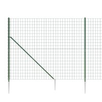 vidaXL Maschendrahtzaun mit Bodenh&uuml;lsen Gr&uuml;n 2x10 m