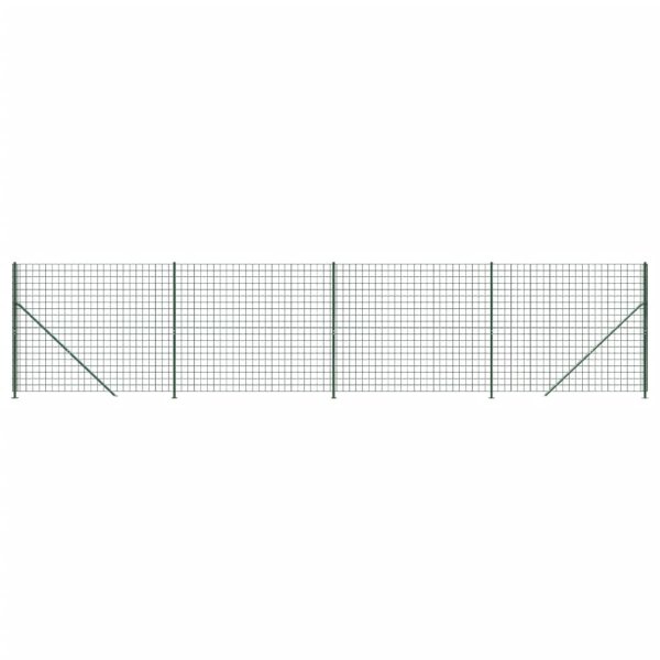 vidaXL Maschendrahtzaun mit Bodenflansch Gr&uuml;n 1,4x10 m