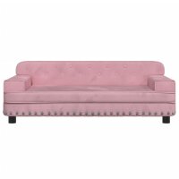 vidaXL Hundebett Rosa 90x53x30 cm Samt