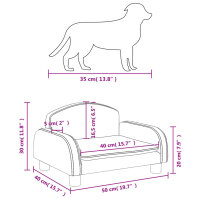 vidaXL Hundebett Hellgrau 50x40x30 cm Stoff