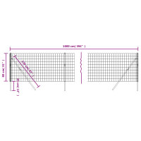 vidaXL Maschendrahtzaun Anthrazit 0,8x10 m Verzinkter Stahl