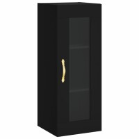 vidaXL Highboard Schwarz 34,5x34x180 cm Holzwerkstoff