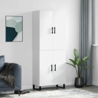 vidaXL Highboard Hochglanz-Weiß 69,5x34x180 cm...