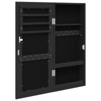 vidaXL Schmuckschrank mit Spiegel Wandmontage Schwarz 30x8,5x67 cm