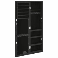 vidaXL Spiegel-Schmuckschrank mit LED-Beleuchtung Wandmontage Schwarz