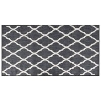 vidaXL Outdoor-Teppich Grau und Weiß 80x150 cm Beidseitig Nutzbar