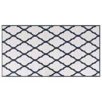 vidaXL Outdoor-Teppich Marineblau Weiß 80x150 cm Beidseitig Nutzbar