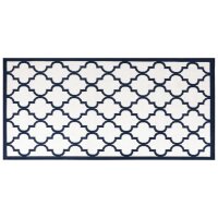 vidaXL Outdoor-Teppich Marineblau Weiß 80x150 cm Beidseitig Nutzbar