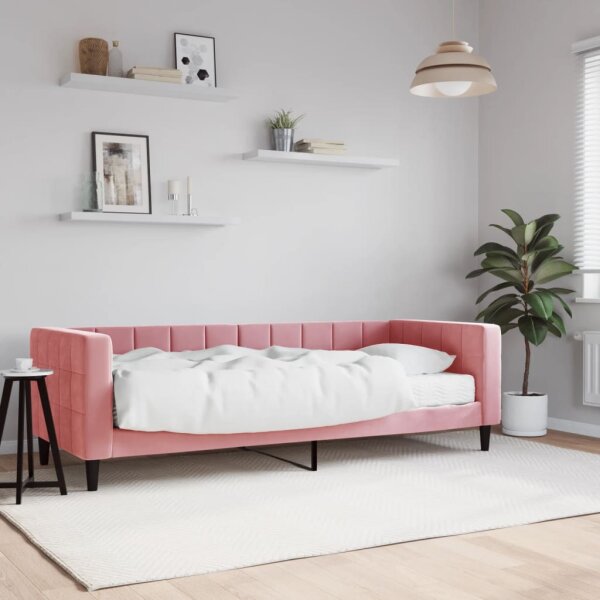 vidaXL Tagesbett mit Matratze Rosa 80x200 cm Samt