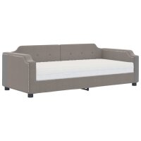 vidaXL Tagesbett mit Matratze Taupe 100x200 cm Stoff