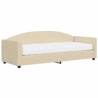 vidaXL Tagesbett mit Matratze Creme 80x200 cm Stoff