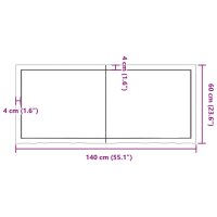 vidaXL Waschtischplatte Dunkelgrau 140x60x6 cm Massivholz Behandelt