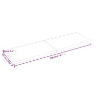 vidaXL Waschtischplatte 200x60x6 cm Massivholz Unbehandelt