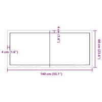 vidaXL Waschtischplatte Hellbraun 140x60x4 cm Massivholz Behandelt