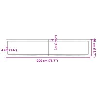 vidaXL Waschtischplatte Hellbraun 200x40x6 cm Massivholz Behandelt