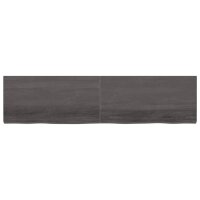 vidaXL Waschtischplatte Dunkelgrau 200x50x6 cm Massivholz Behandelt