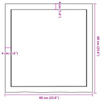 vidaXL Tischplatte 60x60x4 cm Massivholz Eiche Unbehandelt