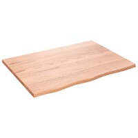 vidaXL Tischplatte Hellbraun 80x60x2 cm Massivholz Eiche Behandelt