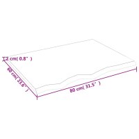 vidaXL Tischplatte Hellbraun 80x60x2 cm Massivholz Eiche Behandelt