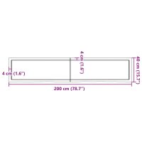 vidaXL Tischplatte 200x40x6 cm Massivholz Eiche Unbehandelt