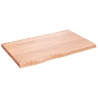 vidaXL Tischplatte Hellbraun 80x50x4 cm Massivholz Eiche Behandelt