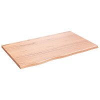 vidaXL Tischplatte Hellbraun 80x50x2 cm Massivholz Eiche Behandelt