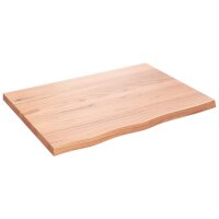 vidaXL Tischplatte Hellbraun 80x60x4 cm Massivholz Eiche Behandelt