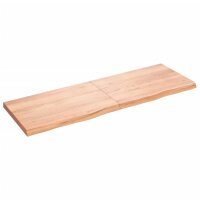 vidaXL Tischplatte Hellbraun 180x60x6 cm Massivholz Eiche Behandelt