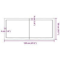 vidaXL Tischplatte Hellbraun 120x50x4 cm Massivholz Eiche Behandelt