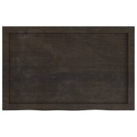 vidaXL Tischplatte Dunkelgrau 80x50x6 cm Massivholz Eiche Behandelt