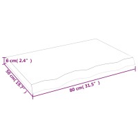 vidaXL Tischplatte Dunkelgrau 80x50x6 cm Massivholz Eiche Behandelt