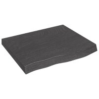 vidaXL Tischplatte Dunkelgrau 60x50x6 cm Massivholz Eiche Behandelt