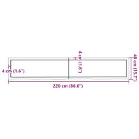 vidaXL Tischplatte Hellbraun 220x40x6 cm Massivholz Eiche Behandelt